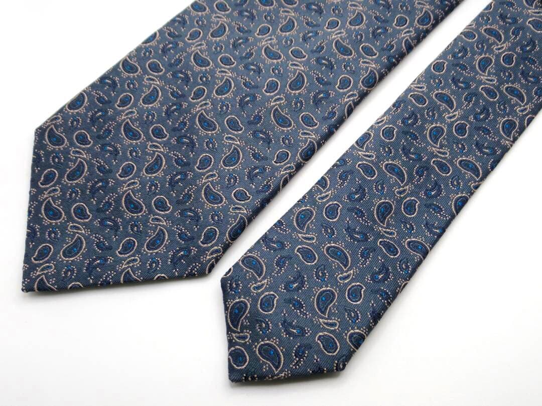 TIEYOURTIE タイユアタイ シルク ネクタイ ペイズリー柄 ブルー系