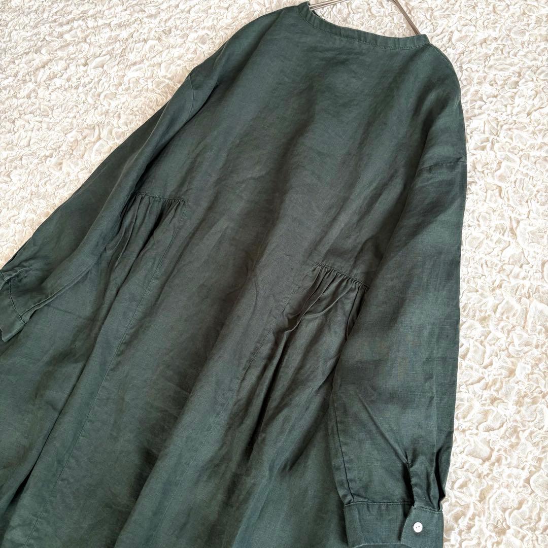 美品✨08マブ　麻100% 3WAY　前ヘンリー ロングワンピース 現行品