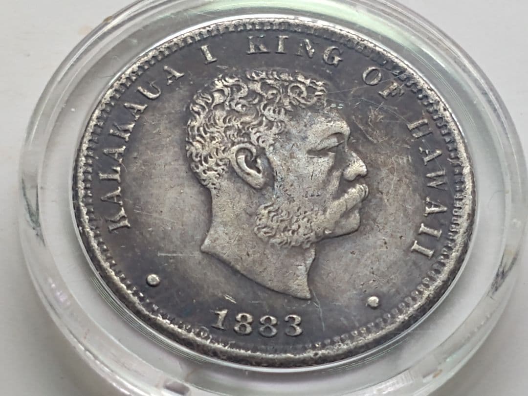 ハワイ 1/4 クォーター  カラカウア王 1883年 銀貨
