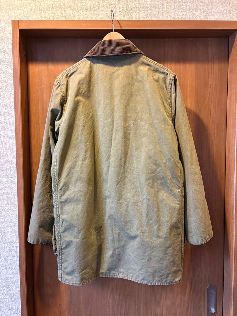 バブアー　ボーダー　リサイズ　オイルアウト
