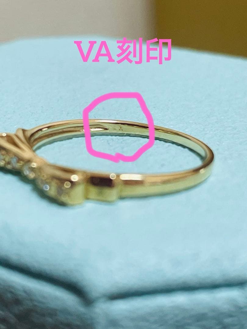 ✨美品✨　Vendome K10YG ダイヤモンド　リボンリング　9号