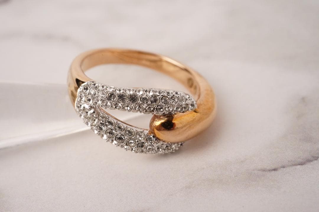 箱付き✨SWAROVSKI スワロフスキー リング指輪58 クリスタル＆ゴールド