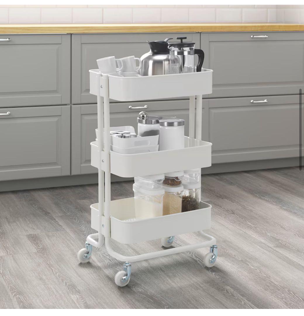 IKEA RÅSKOGロースコグワゴン ホワイト35x45x78cm 2点