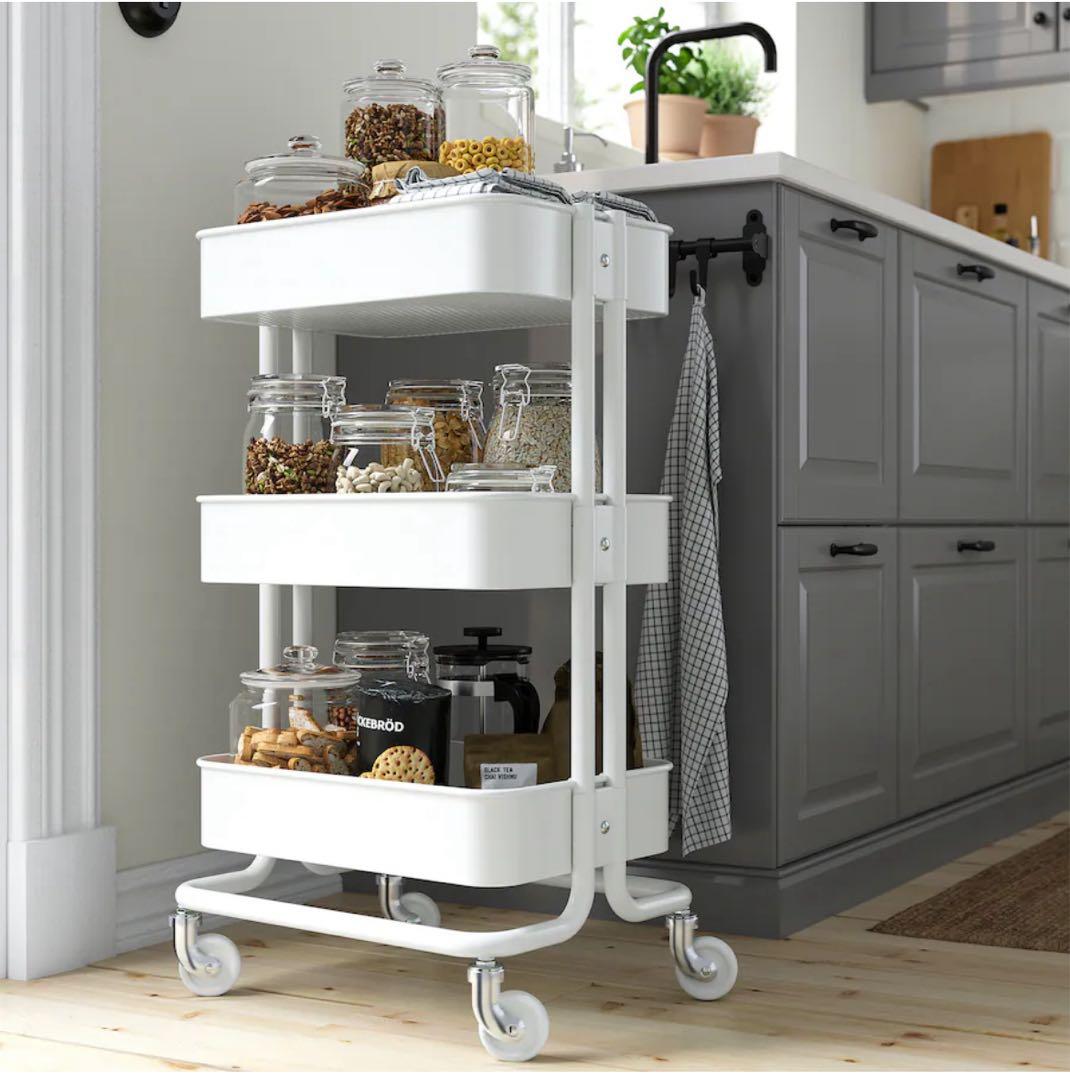 IKEA RÅSKOGロースコグワゴン ホワイト35x45x78cm 2点