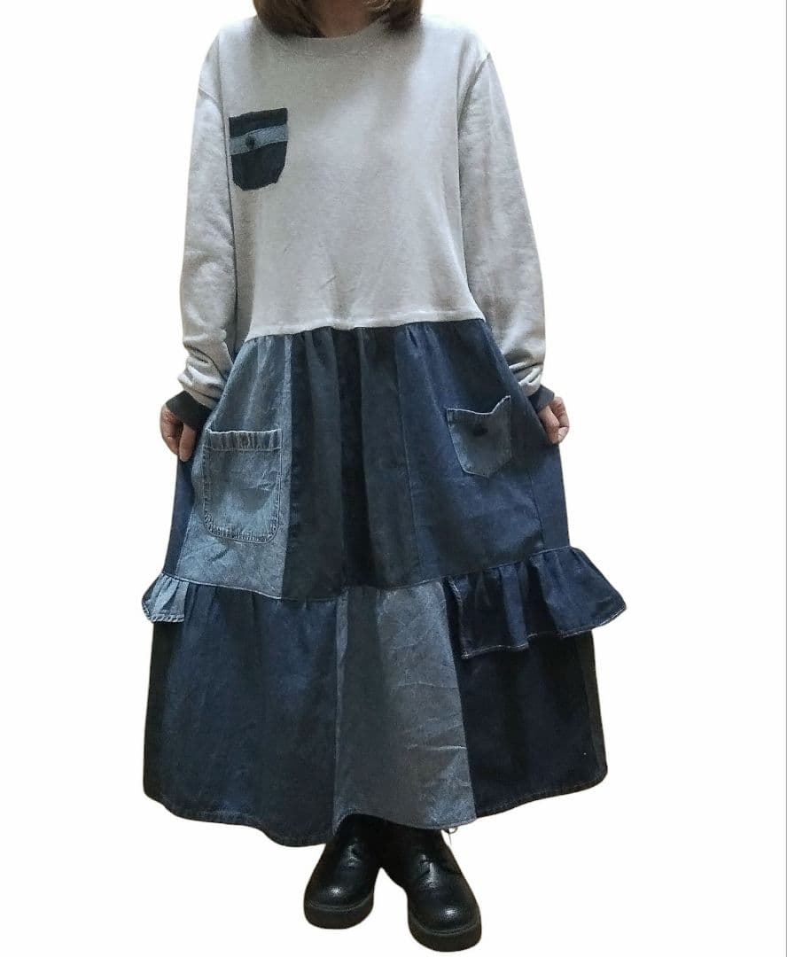 ✨✨✨✨専用✨✨✨✨✨✨✨✨ グレートレーナーとデニムリメイクパッチワークワンピ