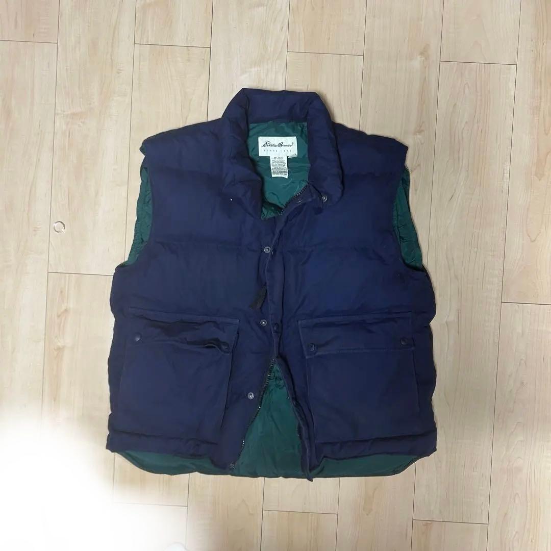 値段交渉大歓迎‼️90s‼️Eddie Bauer ネイビー グリーン　ダウンベスト