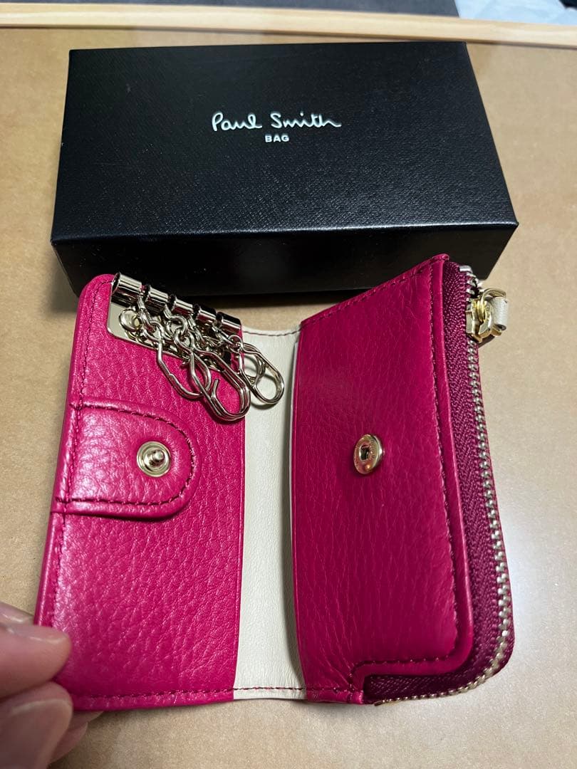 Paul Smith ピンク レザー キーケース