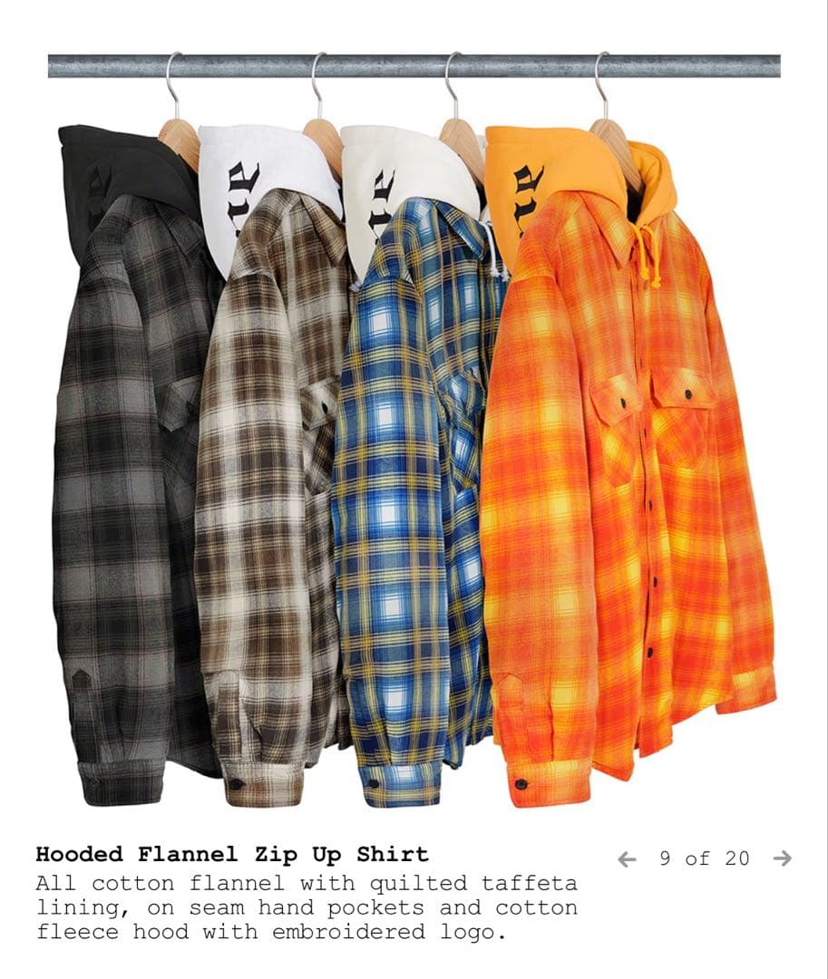 ジャケット・アウター Supreme Hooded Flannel Zip Up Shirt
