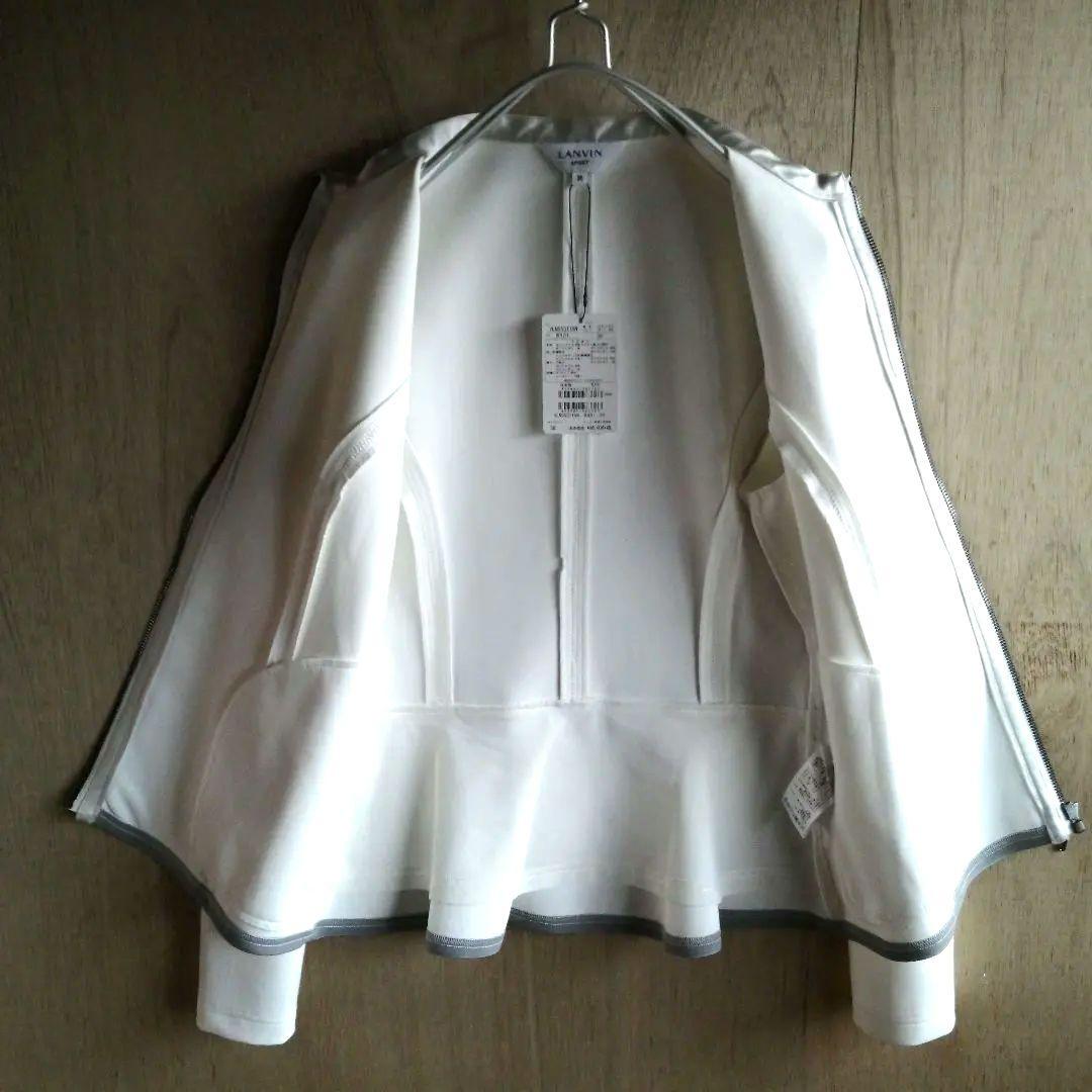 新品　ランバンスポール　裾フリル　シルバーラメ　ノーカラー　ジャケット
