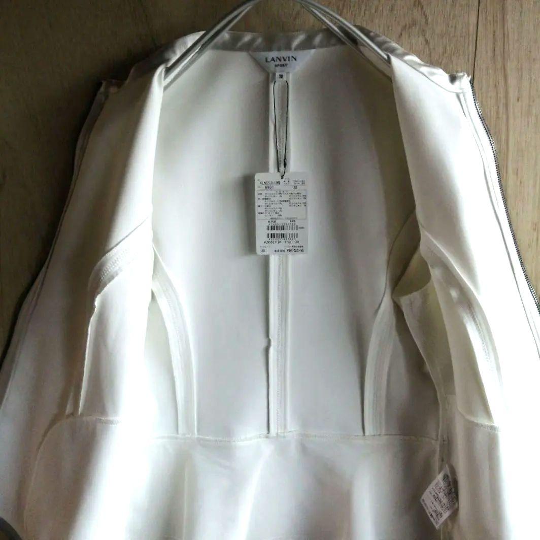 新品　ランバンスポール　裾フリル　シルバーラメ　ノーカラー　ジャケット