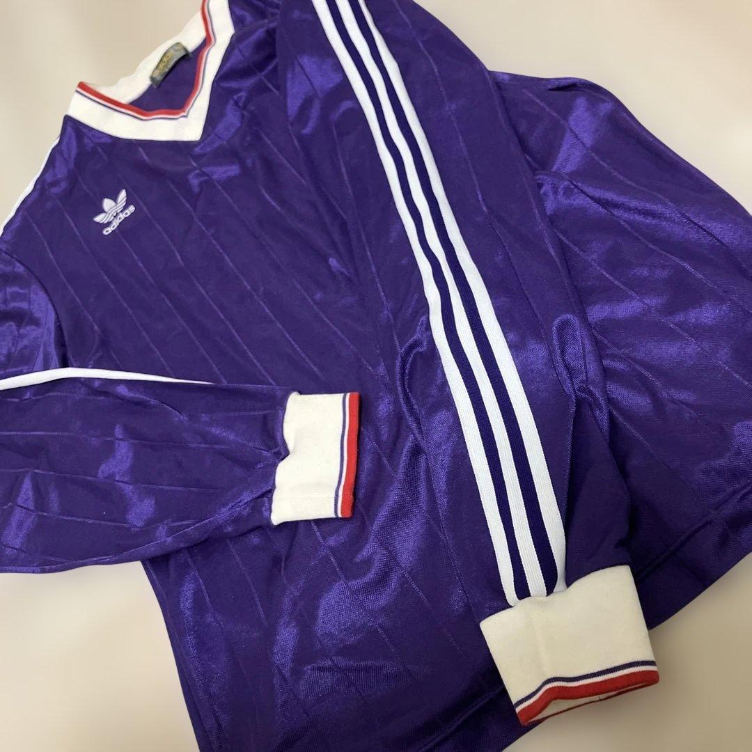 80s adidas 長袖 サッカーシャツ ゲームシャツ デサント製