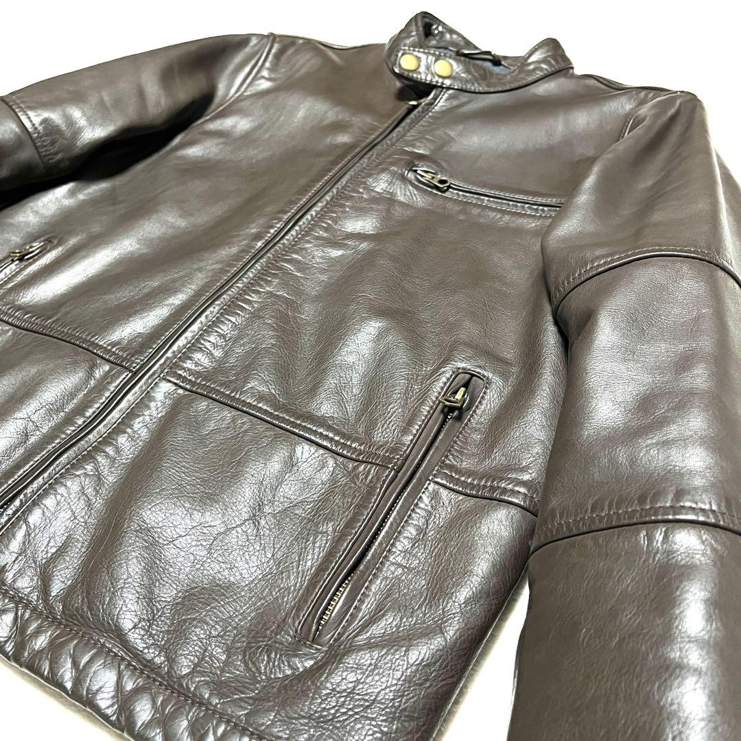 ★美品★OLD GAP★レザーライダースジャケット★大きめSサイズ★ブラウン★