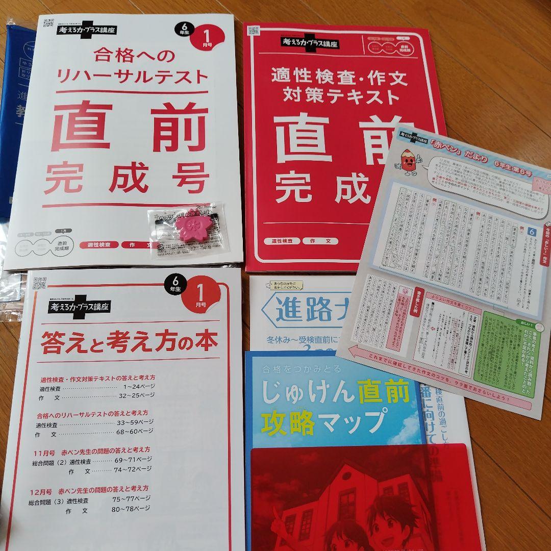 進研ゼミ　考える力・プラス講座 6年生 8〜1月号　適性検査　中高一貫校　塾なし