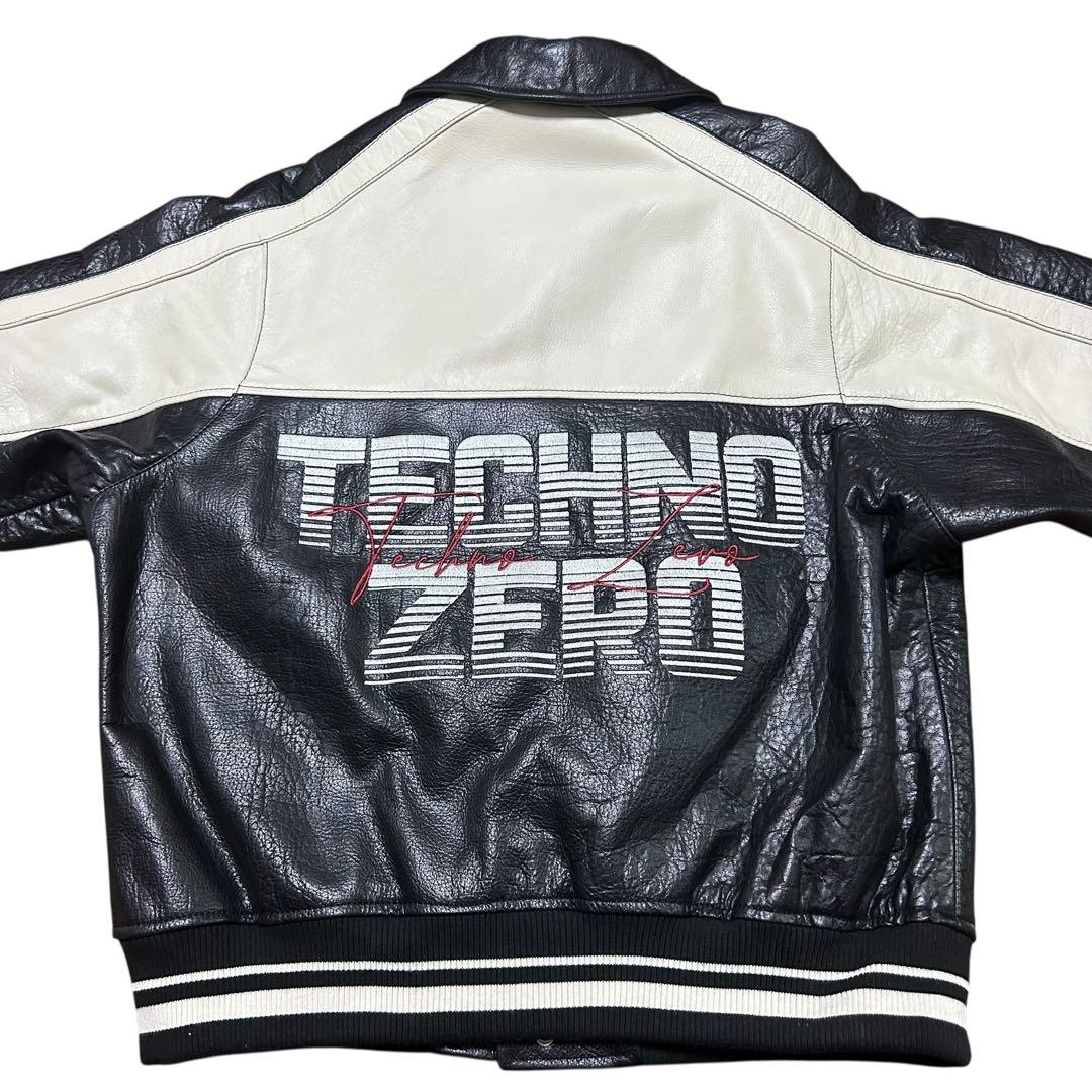 ZARA 本革限定 TECHNO ZERO レザージャケット ブラック/ホワイト