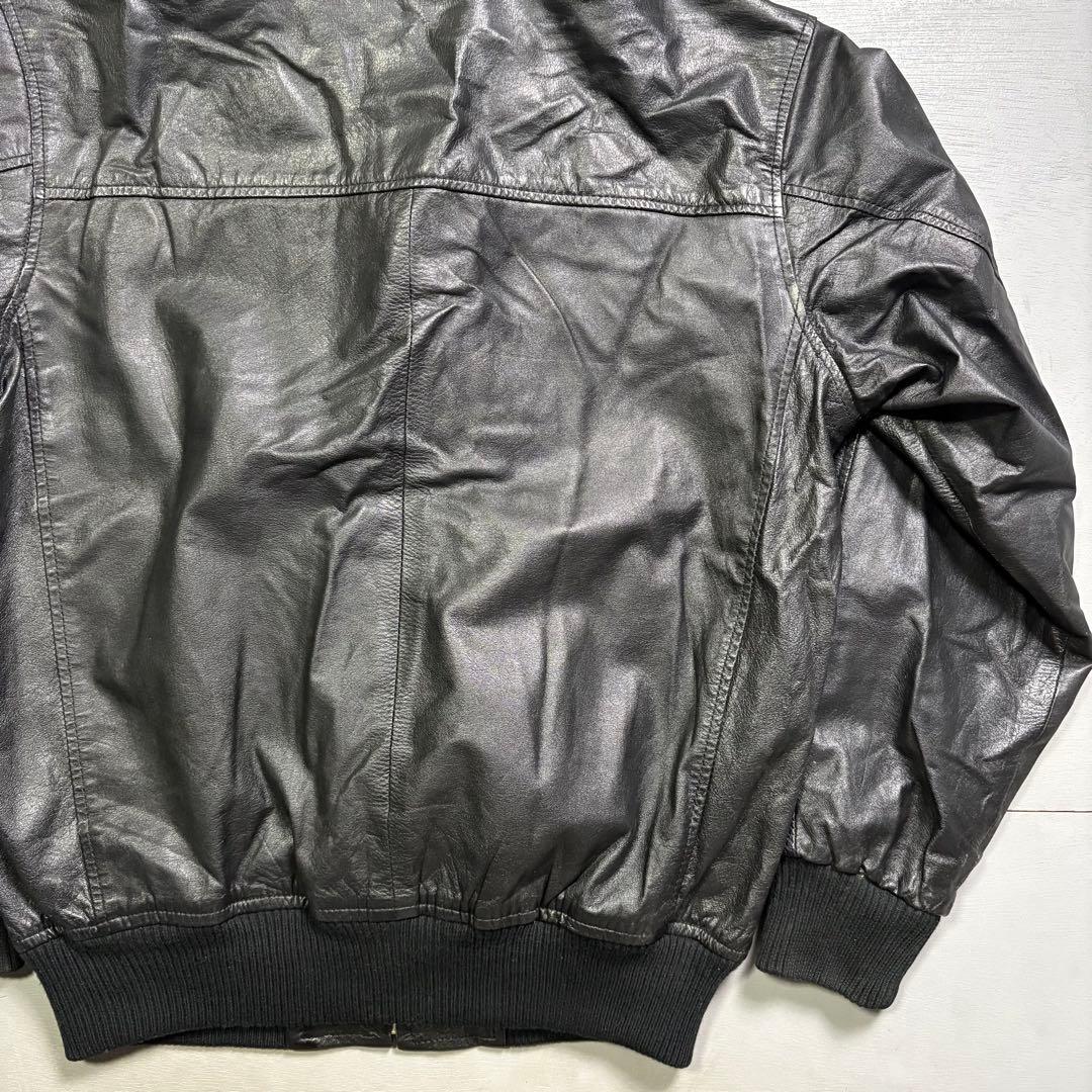 90's✨　レザージャケット　スイングトップ　ブルゾン　本革 オールレザー　短丈