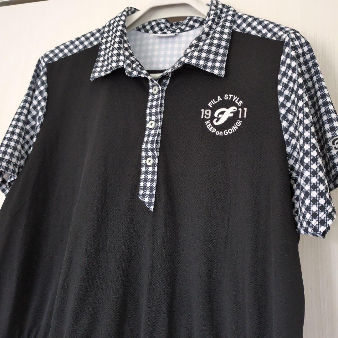FILA GOLF 白黒千鳥柄ワンピース　5L