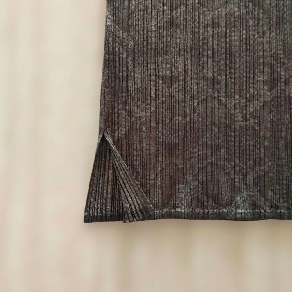 PLEATS PLEASEイッセイミヤケ　ロングワンピース　ヘビ柄　ブラウン