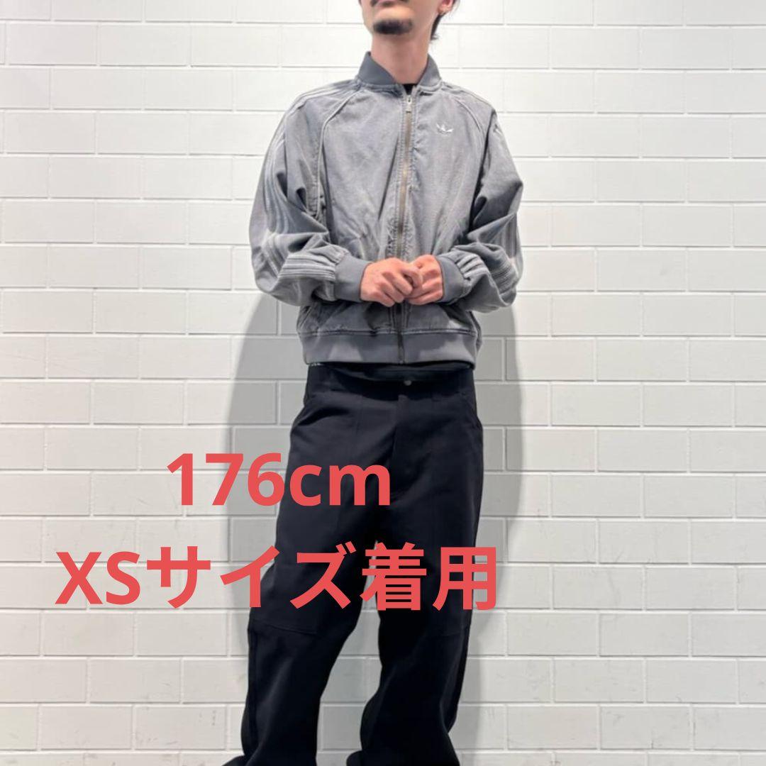 XS】アディダス ルーズ デニム ブラック ウォッシュ ジャケット adidas