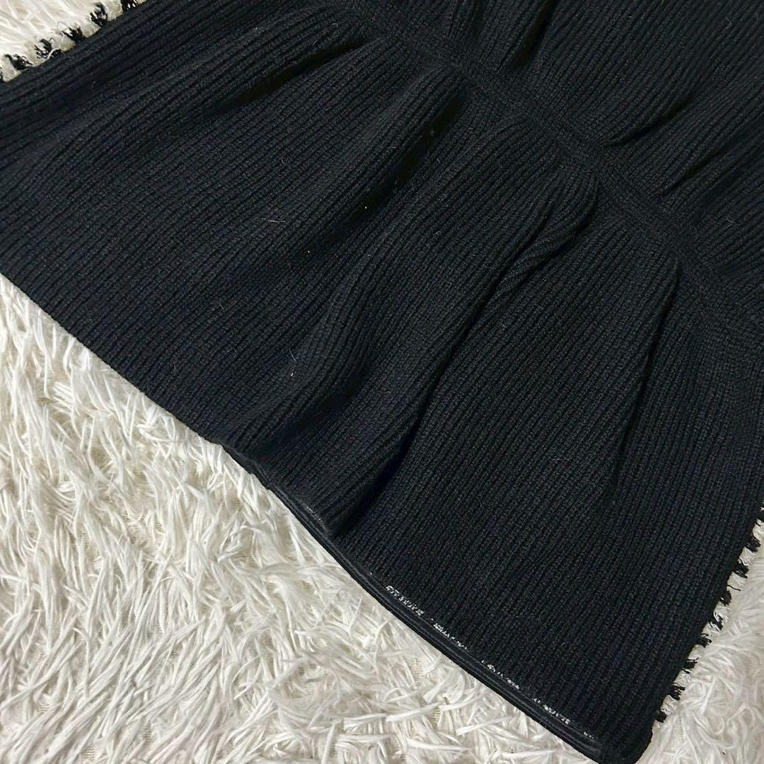［良品］BALLSEY ニットコンビツイード ジレ ブラック 38