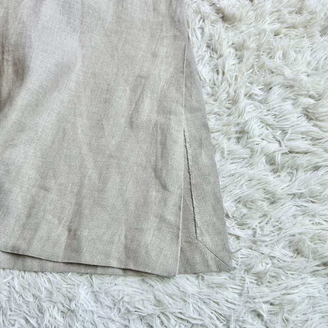 新品・タグ付き・24SS♡プラージュ リネンフレアワンピース ベージュ リボン