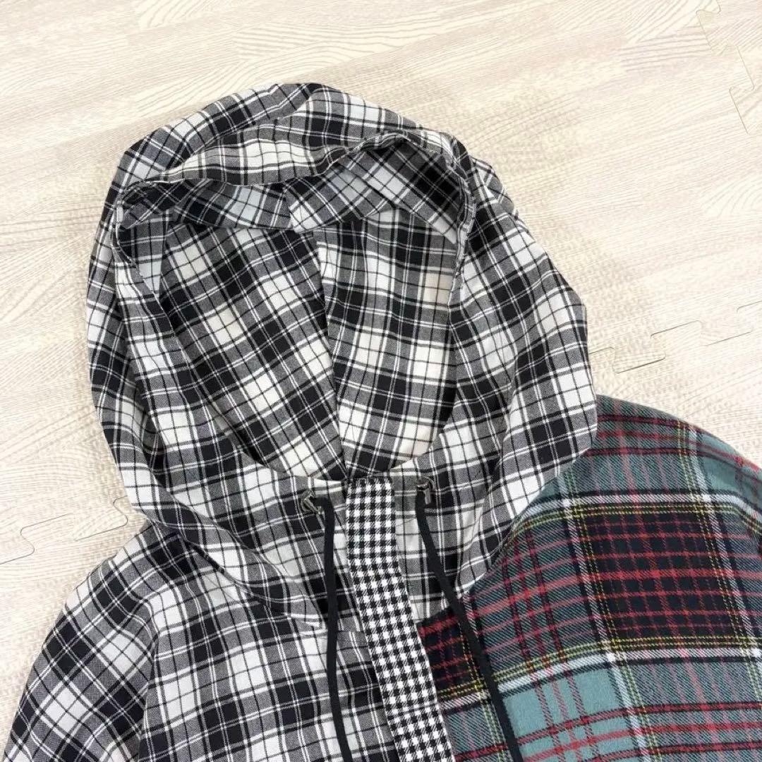 極美品✨ナゴンスタンス　近年モデル　シャツワンピース　フード　パッチワーク　38