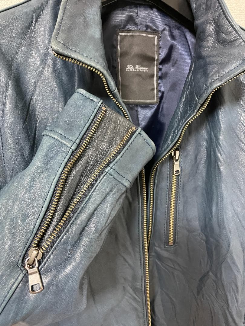 【美品】TÊTE HOMME テットオム革ジャン メンズレザーライダース