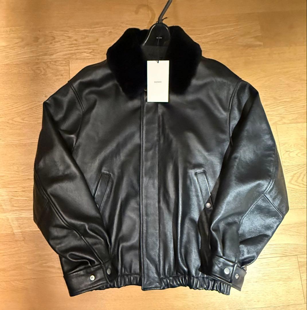 ジャケット・アウター ssstein MOUTON COLLAR LEATHER ZIP JACKET