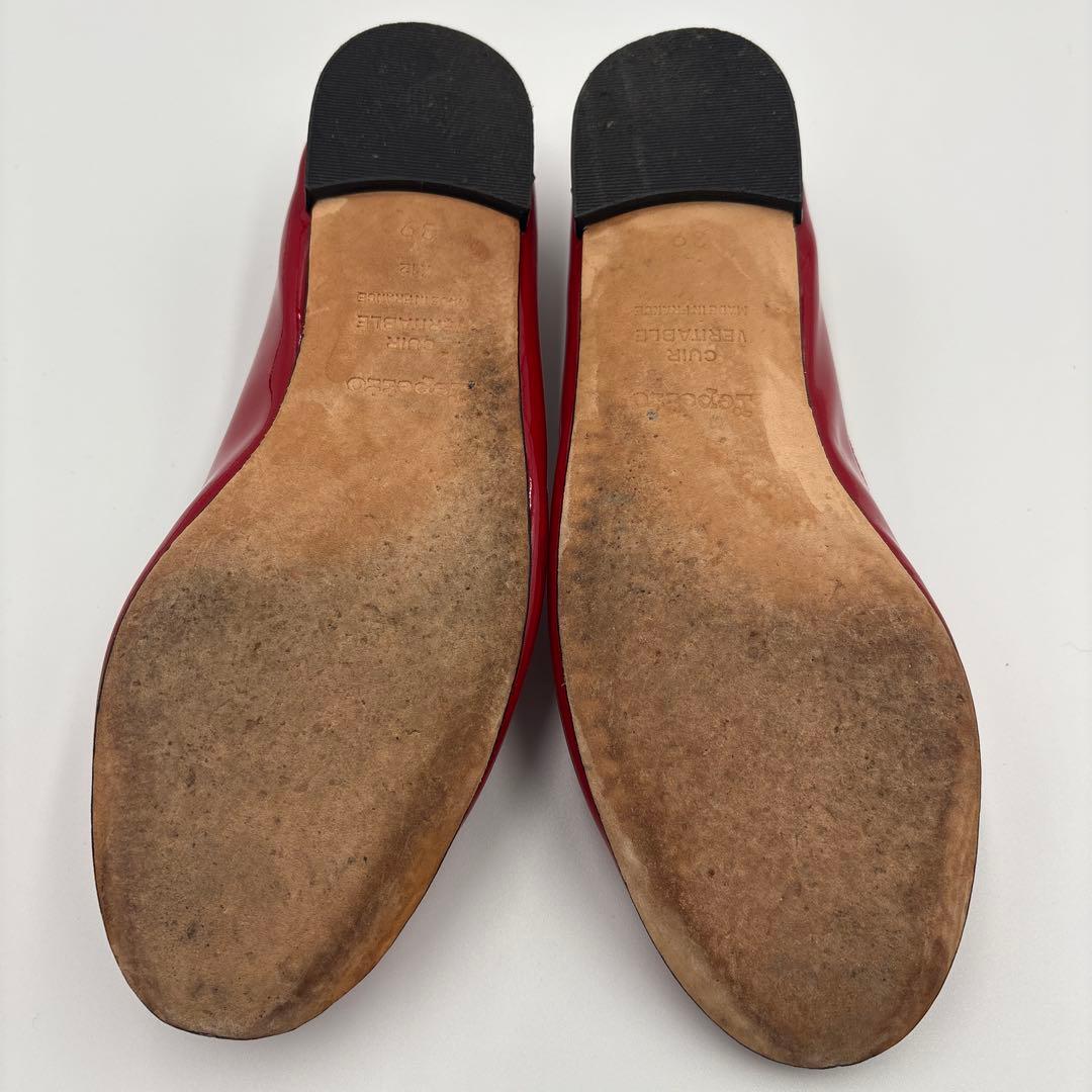 レペット Repetto エナメル フラットパンプス【39】24.5cm レッド