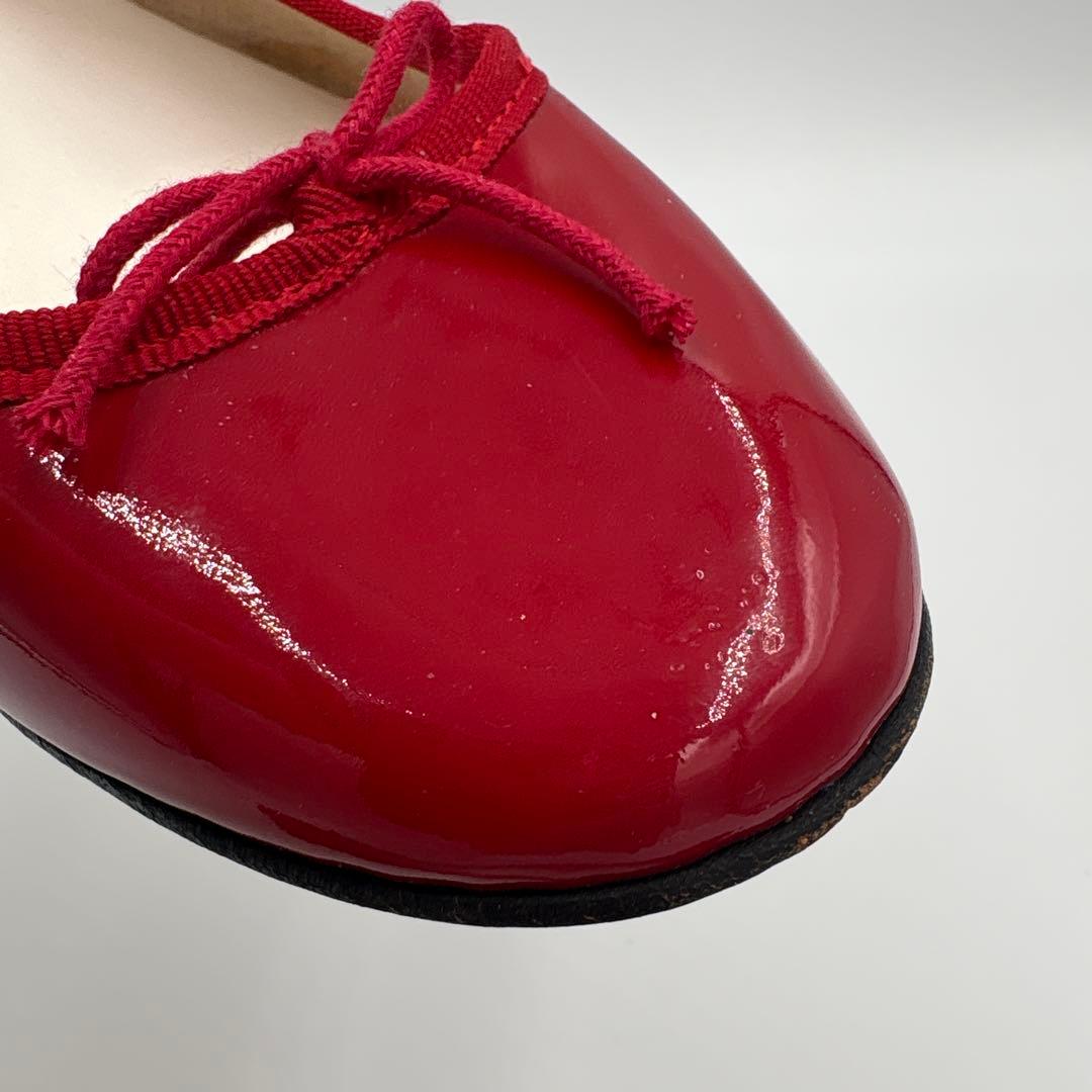 レペット Repetto エナメル フラットパンプス【39】24.5cm レッド