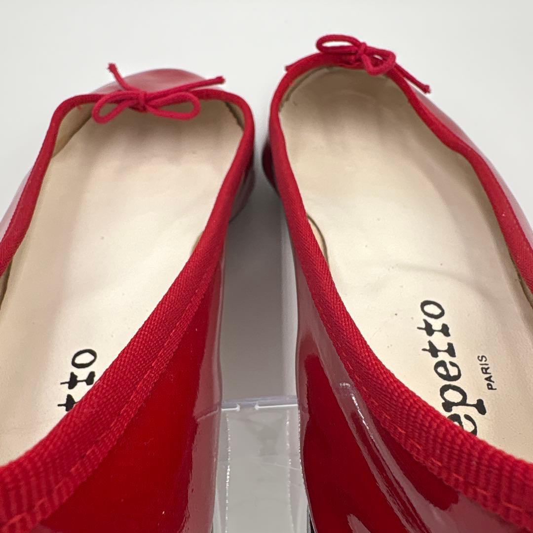 レペット Repetto エナメル フラットパンプス【39】24.5cm レッド