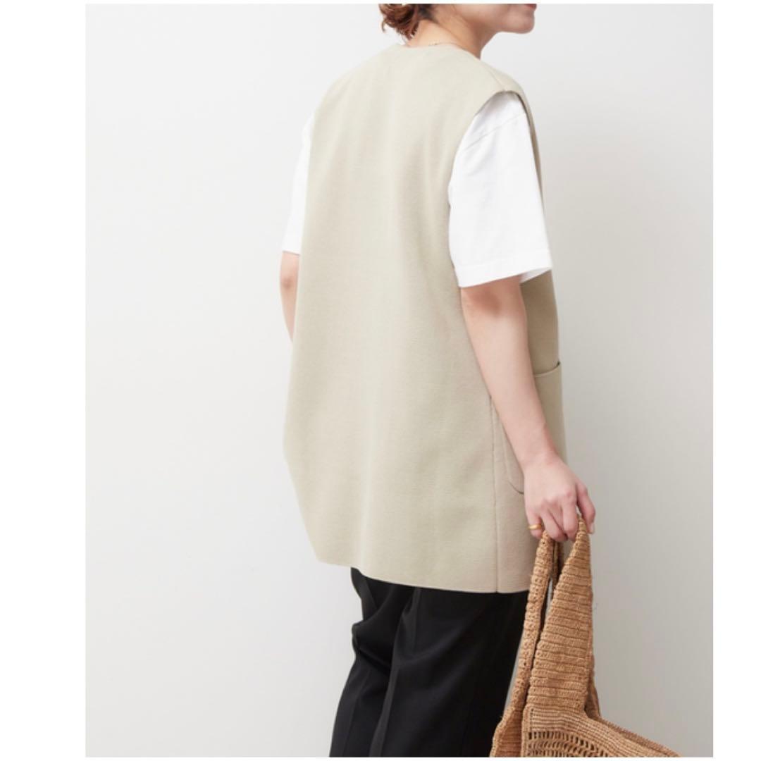 【美品】 スピックアンドスパン ミラノリブメタル釦ニットジレ 近年モデル