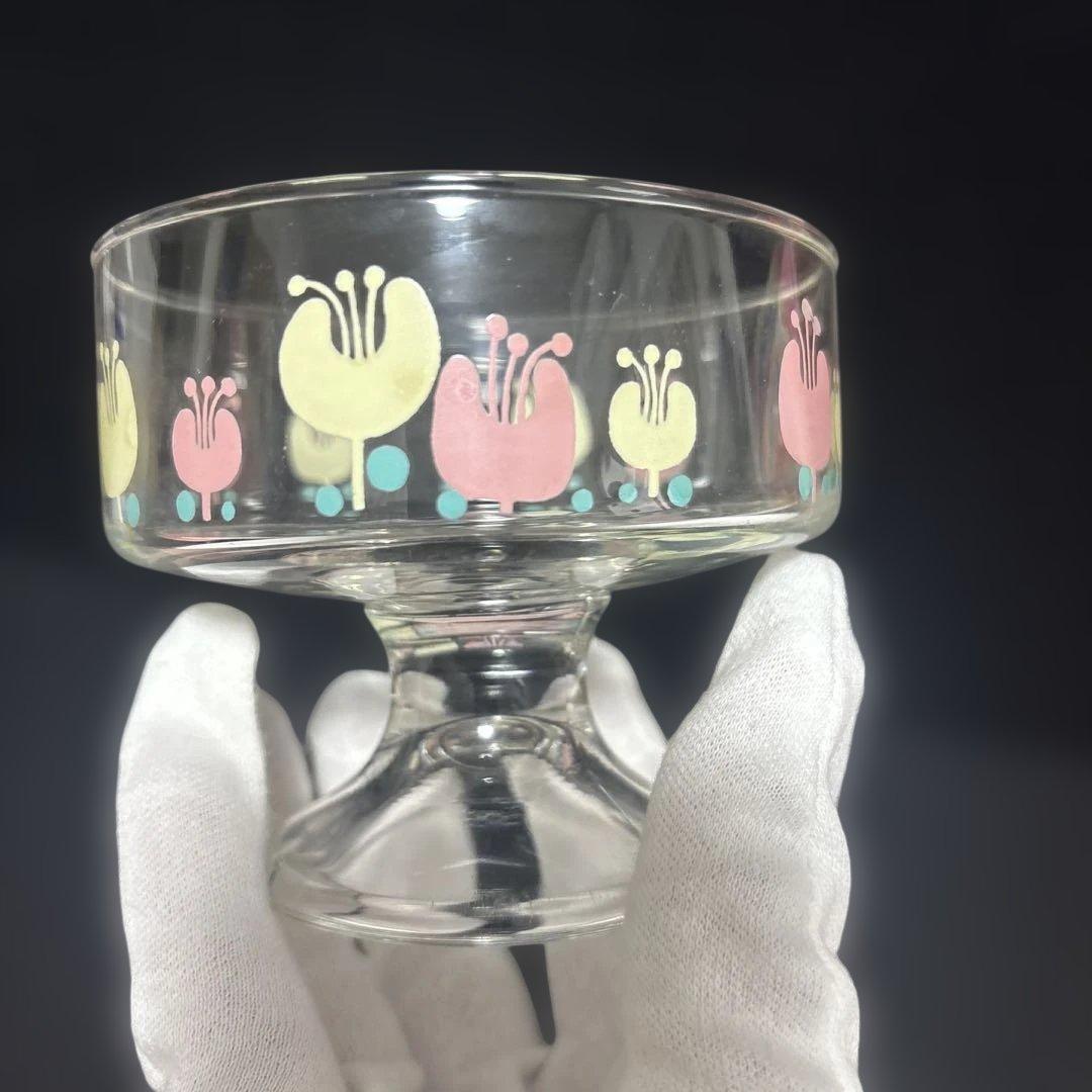 Lovely 5佐々木ガラスチューリップ柄デザートカップ5個セット 未使用