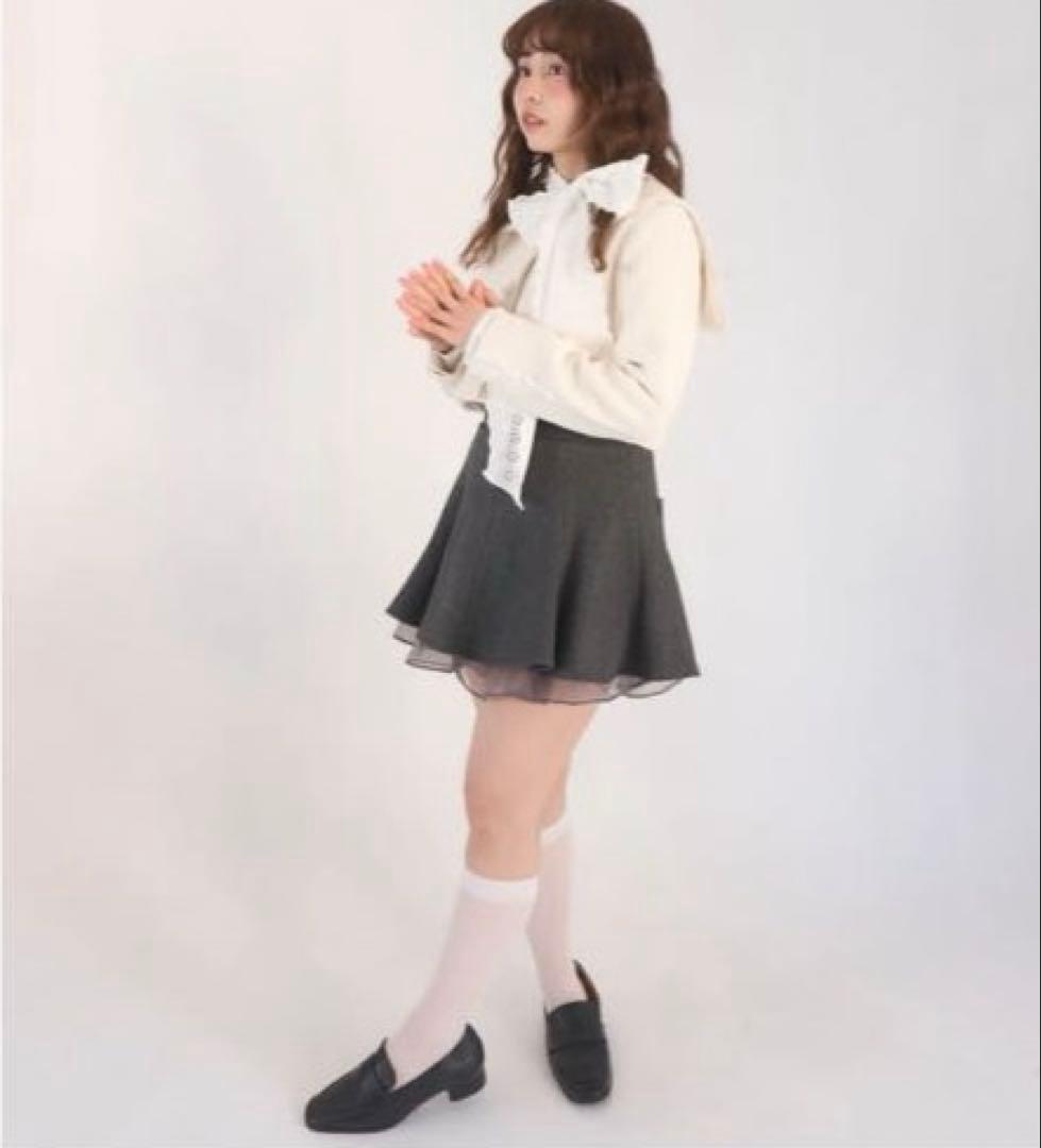 ジャケット・アウター muguet tweed frill sailor jacket IVORY