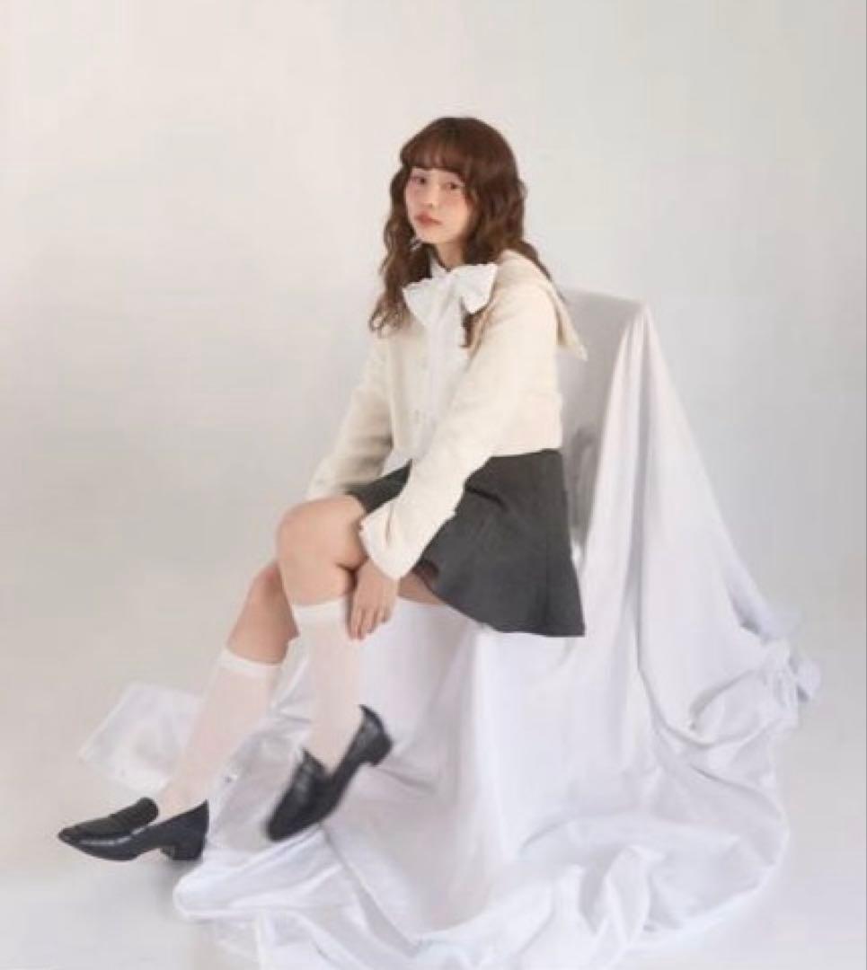 ジャケット・アウター muguet tweed frill sailor jacket IVORY