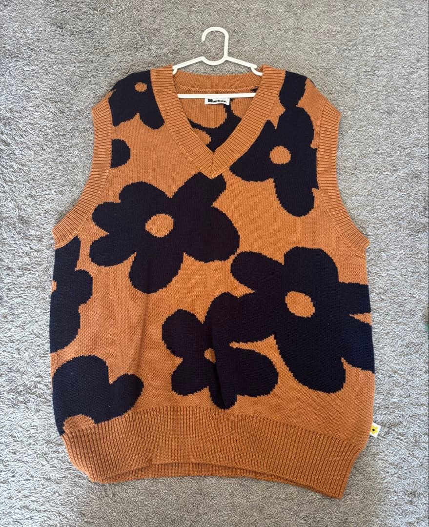 Naptime FW23 ニットベスト総柄 BROWN