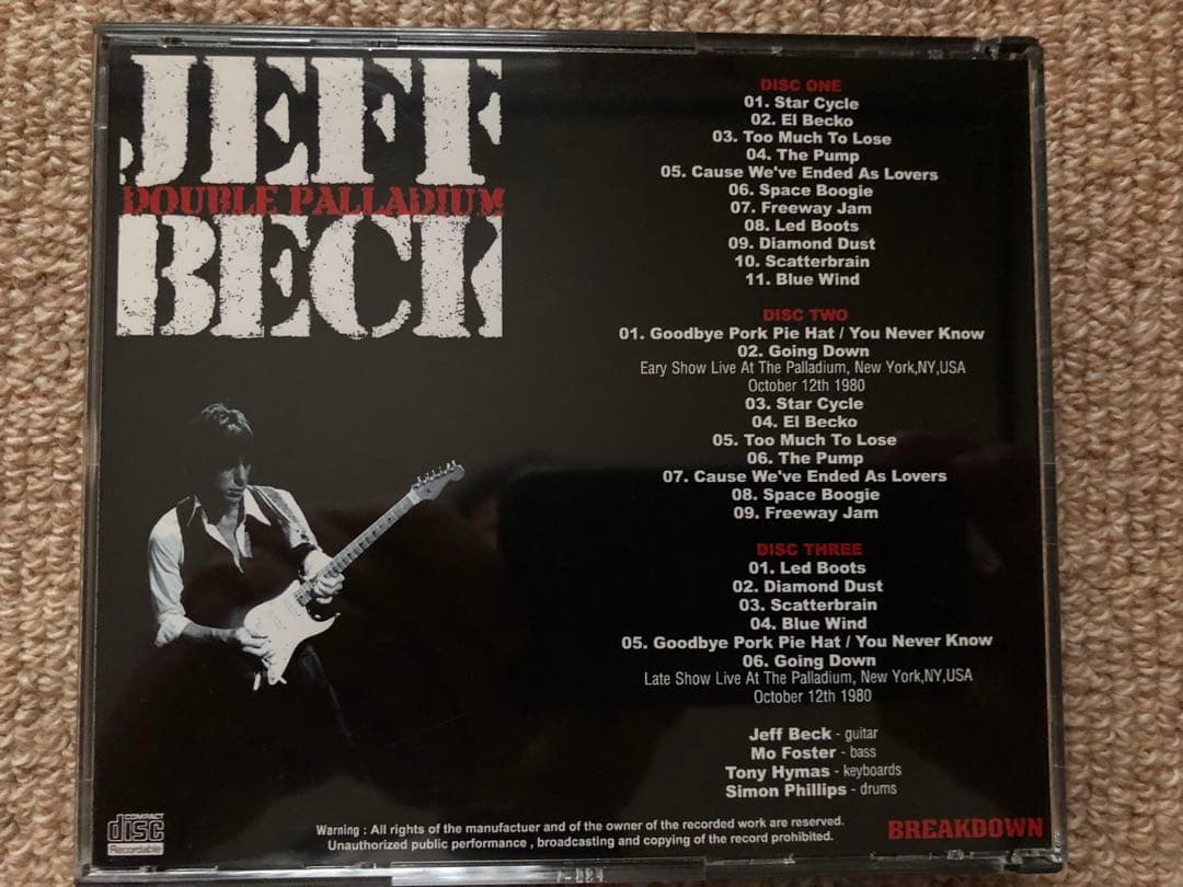 JEFF BECK 1980年LIVE CD 5種