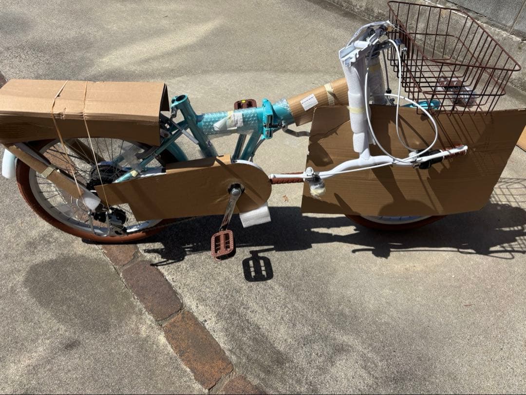 折りたたみ自転車20インチ　ギア付き　ブルー