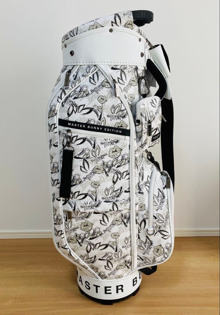 新品 パーリーゲイツ マスターバニー総柄プリント キャディバッグ 46インチ対応