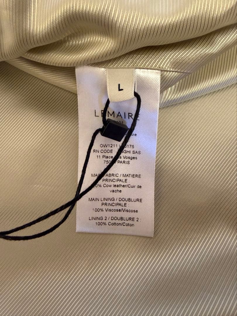 LEMAIRE ペーパーカウレザー バイカーブルゾン