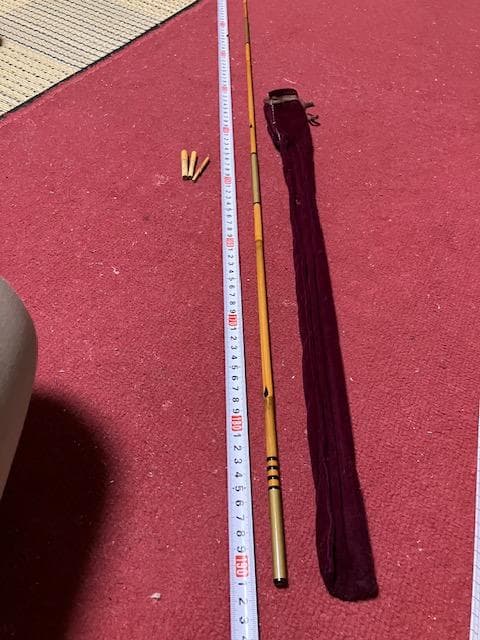江戸和竿　鮒　竿庄作　6尺（約１９０ｃｍ）　５本継ぎ　（４８ｃｍ）