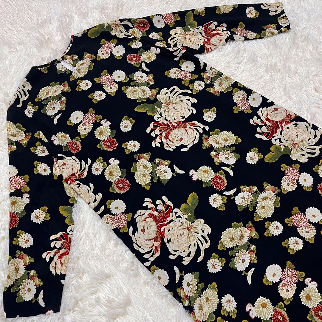 【美品】KANEKO ISAO 花柄 総柄 ワンピース ブラック
