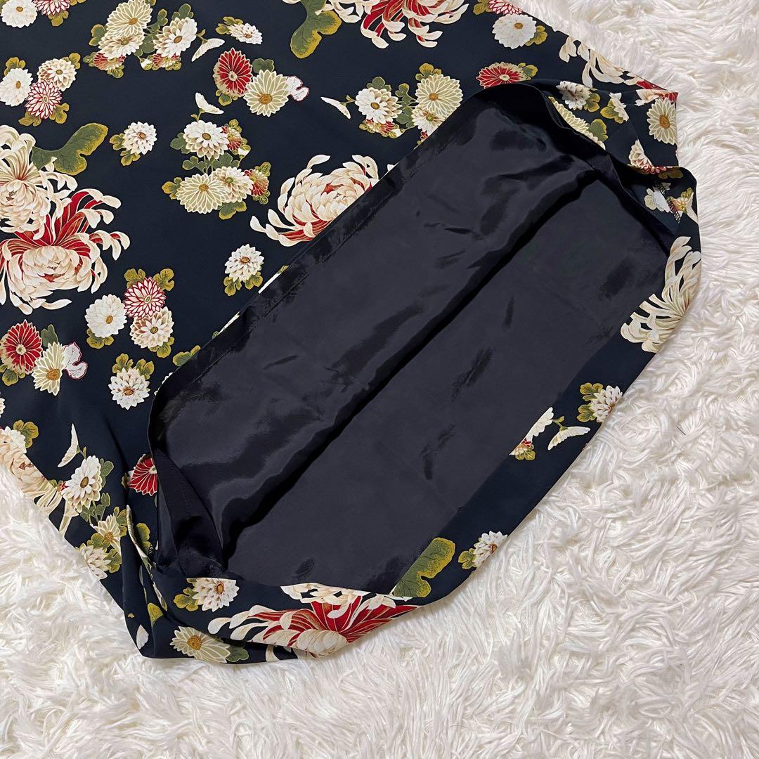 【美品】KANEKO ISAO 花柄 総柄 ワンピース ブラック