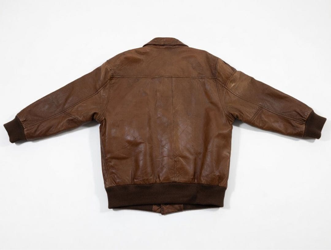 【70sヴィンテージ】本革レザージャケット ブラウン 短丈 USA古着