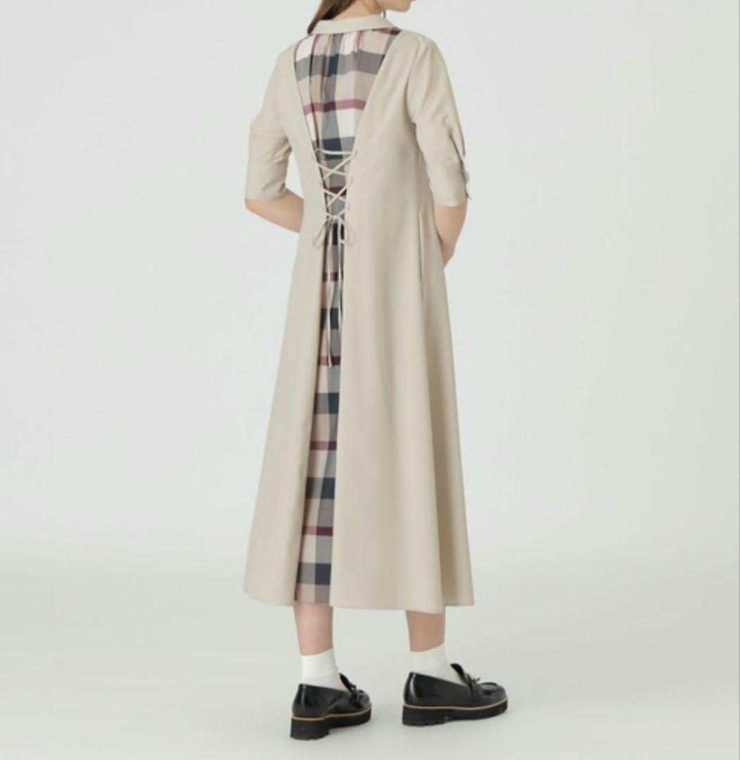 24年♡美品✨ブルーレーベル バックレースアップドレス ベージュ 38