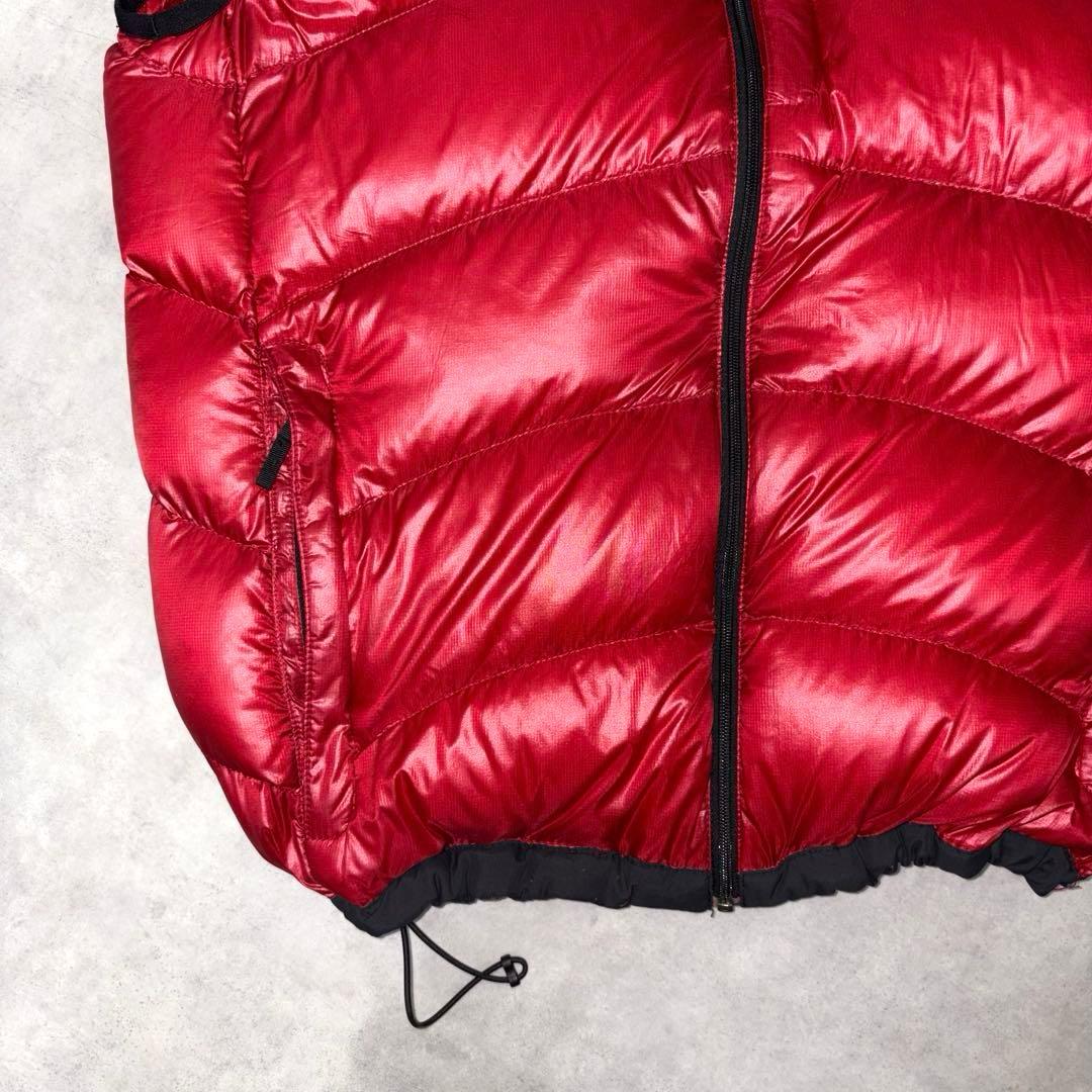 ノースフェイス 軽量 ダウンベスト L レッド 赤 the north face