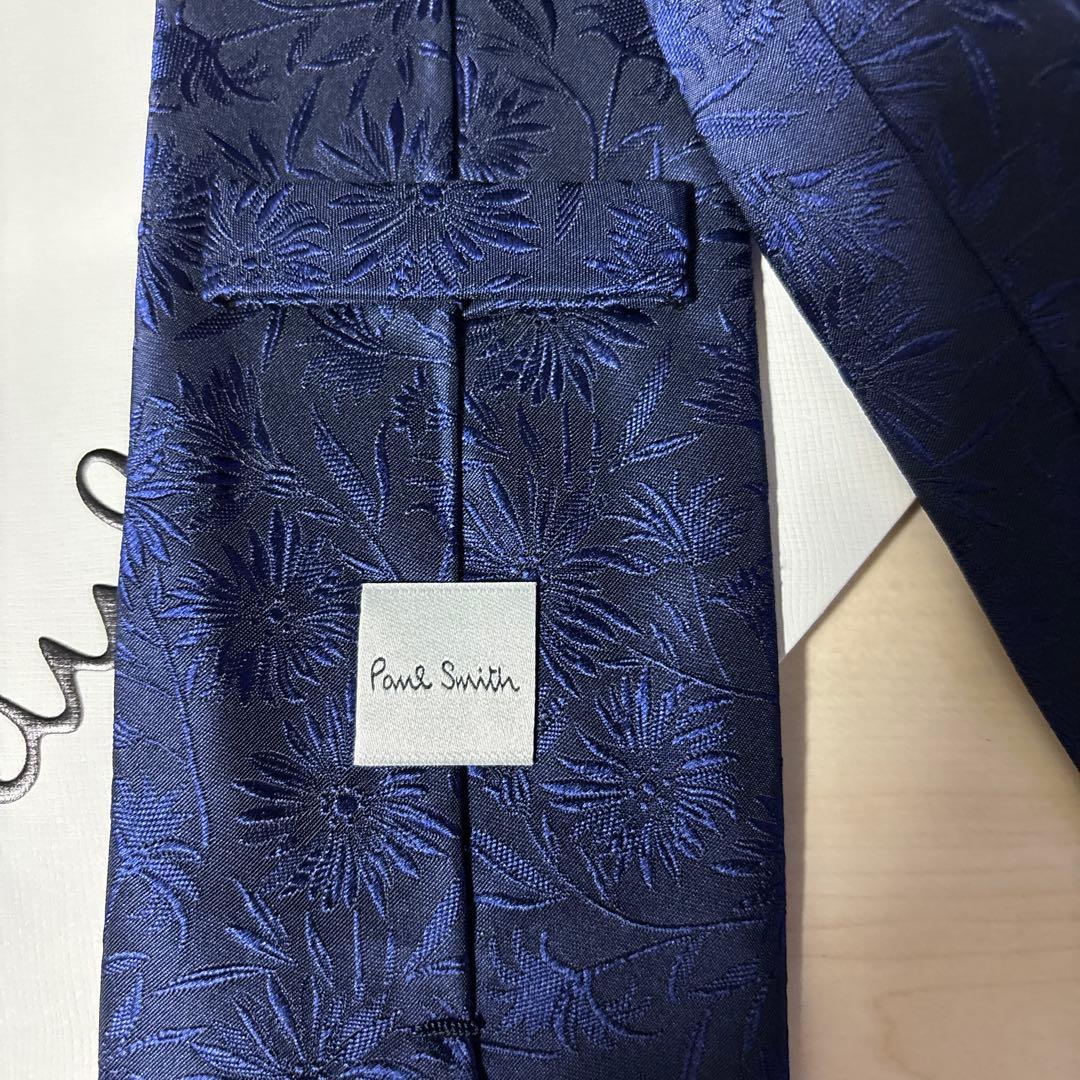 未使用　現行　Paul Smith ポールスミス　フラワージャガード ネクタイ