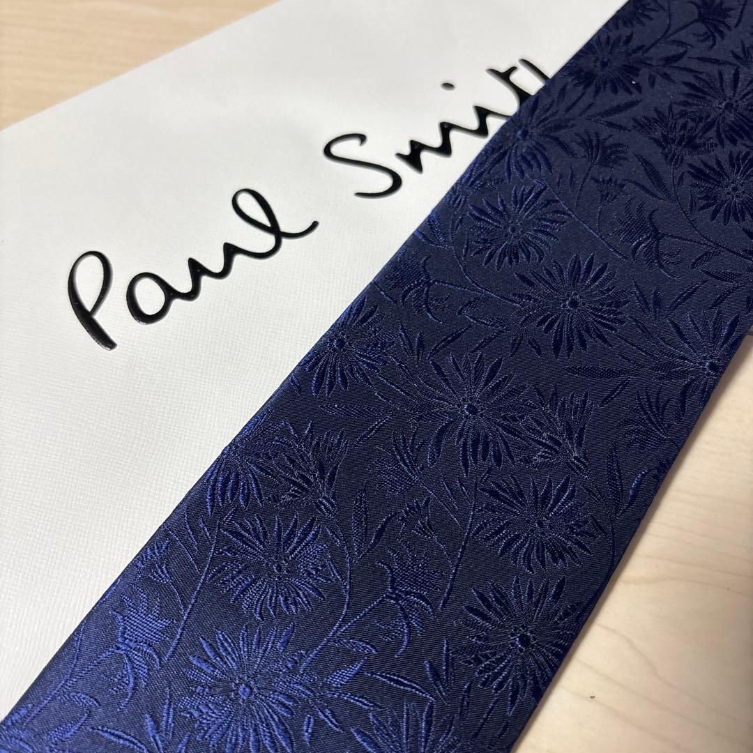 未使用　現行　Paul Smith ポールスミス　フラワージャガード ネクタイ