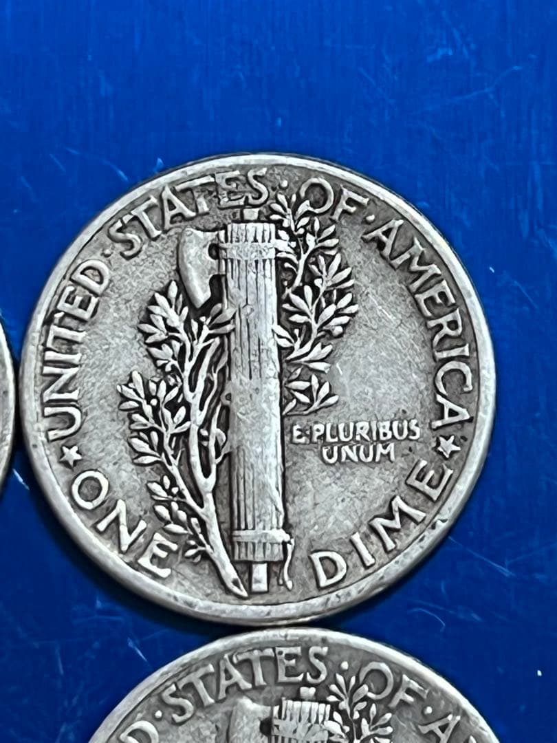 銀貨マーキュリーダイム 4枚セット Mercury dime silver
