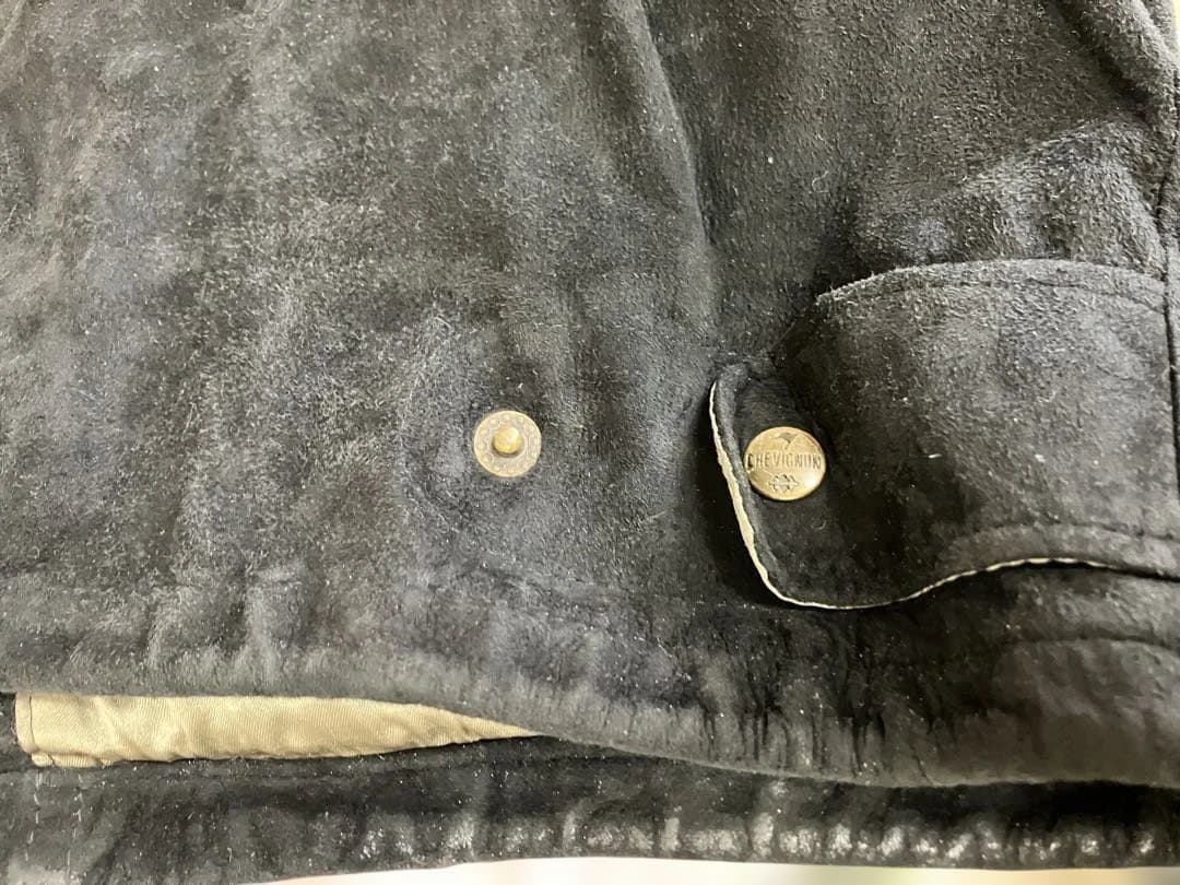 フランス CHEVIGNON スエード 黒 オーバーサイズジャケット XL 逸品