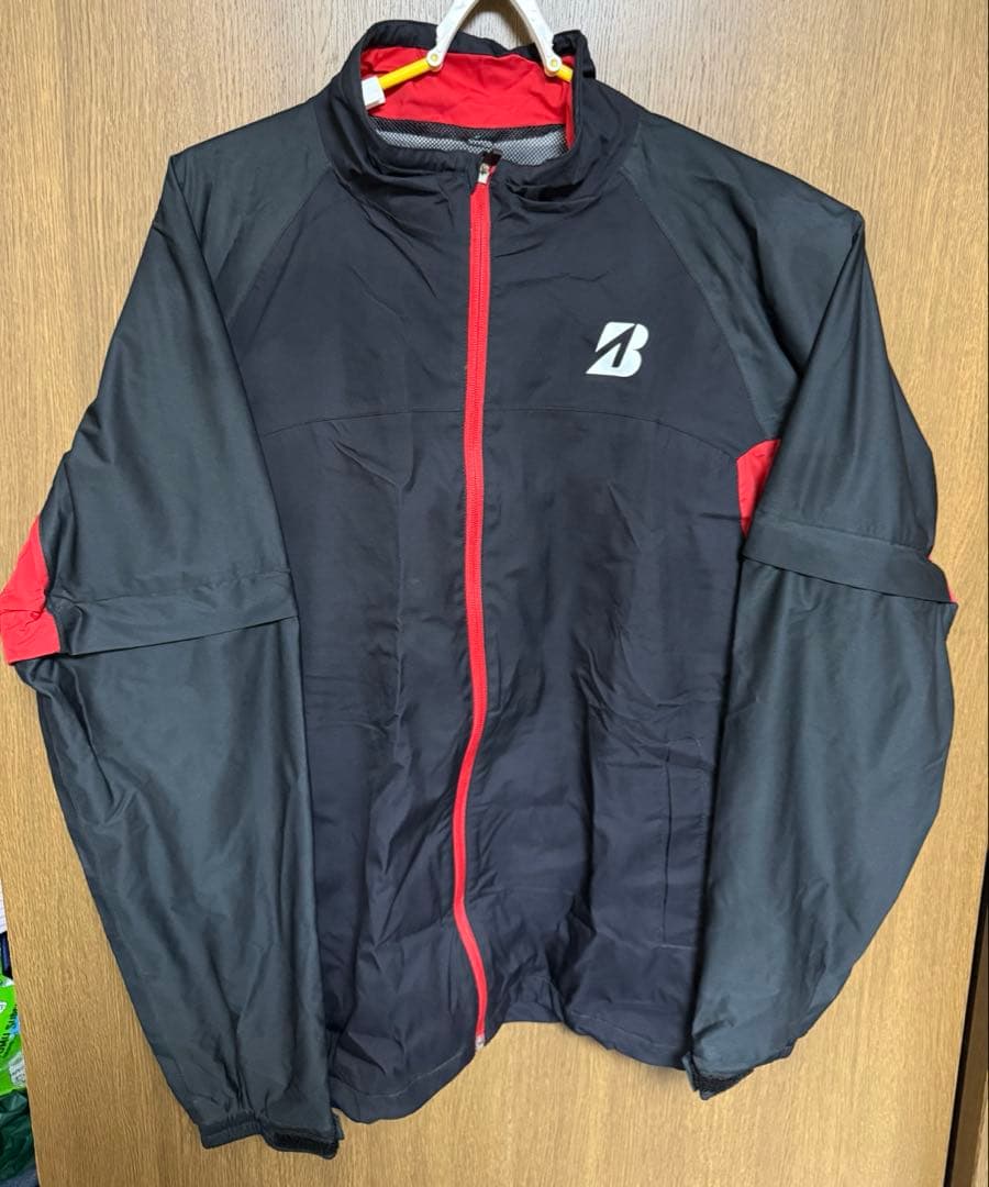 美品 BRIDGESTONE GOLF レインウェア 水神 ブラック/レッド